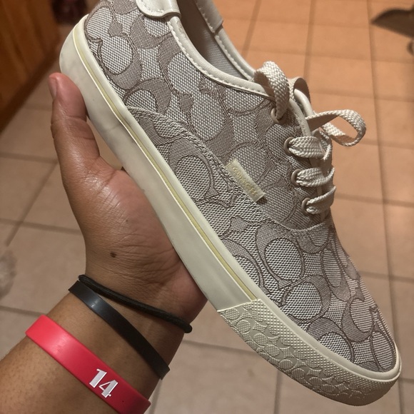 Coach Beige Patterned Sneakers - Picture 2 of 3